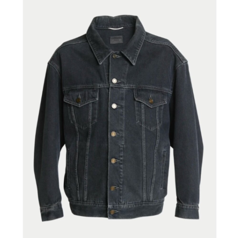 Saint Laurent Egg-Shaped Denim Jacket in Verde Aqua